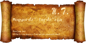 Mogyoró Terézia névjegykártya